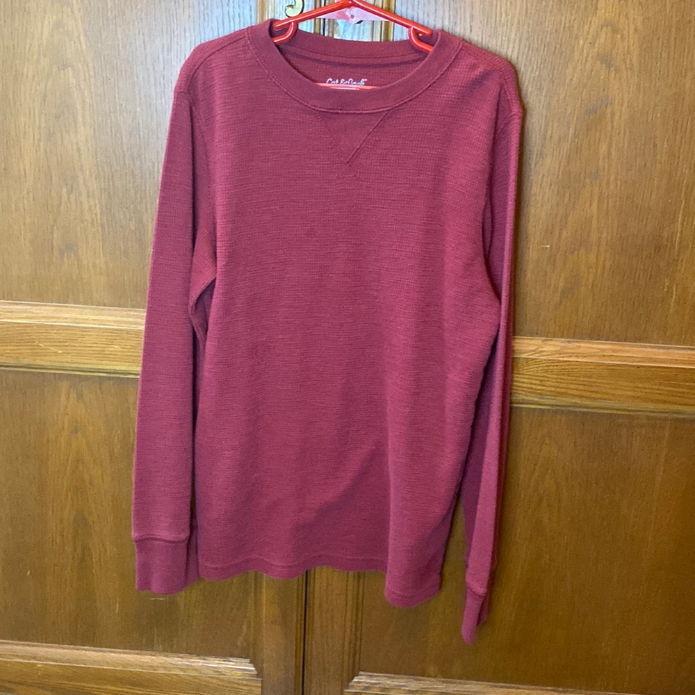 Boys Size M 8/10 Maroon Winter long sleeved shirt.  Cat & Jack.